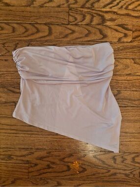 Blue Blush Lavender Strapless Asymmetric Top
